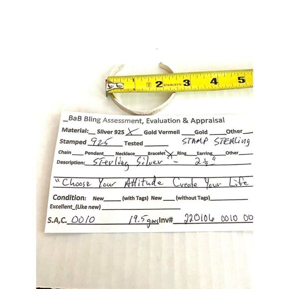 Solid Silver 925 “Attitude” Bracelet - Picture 6 of 6